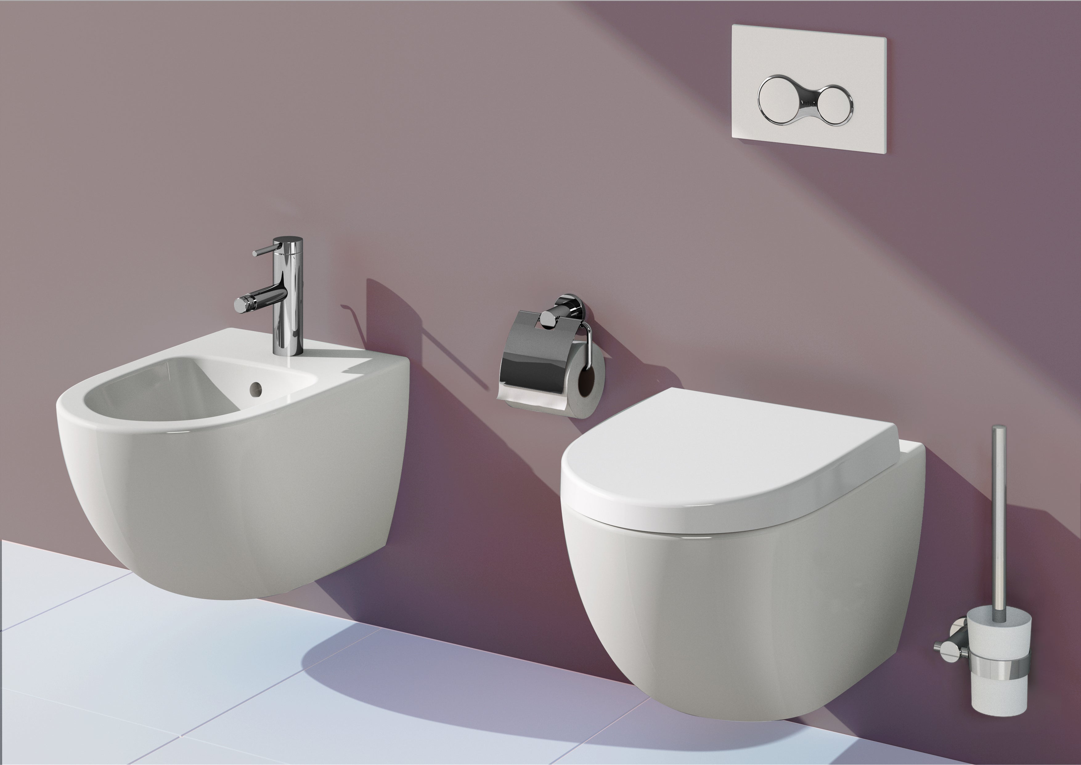 WC bianco Sento sospeso con sedile softclose incluso