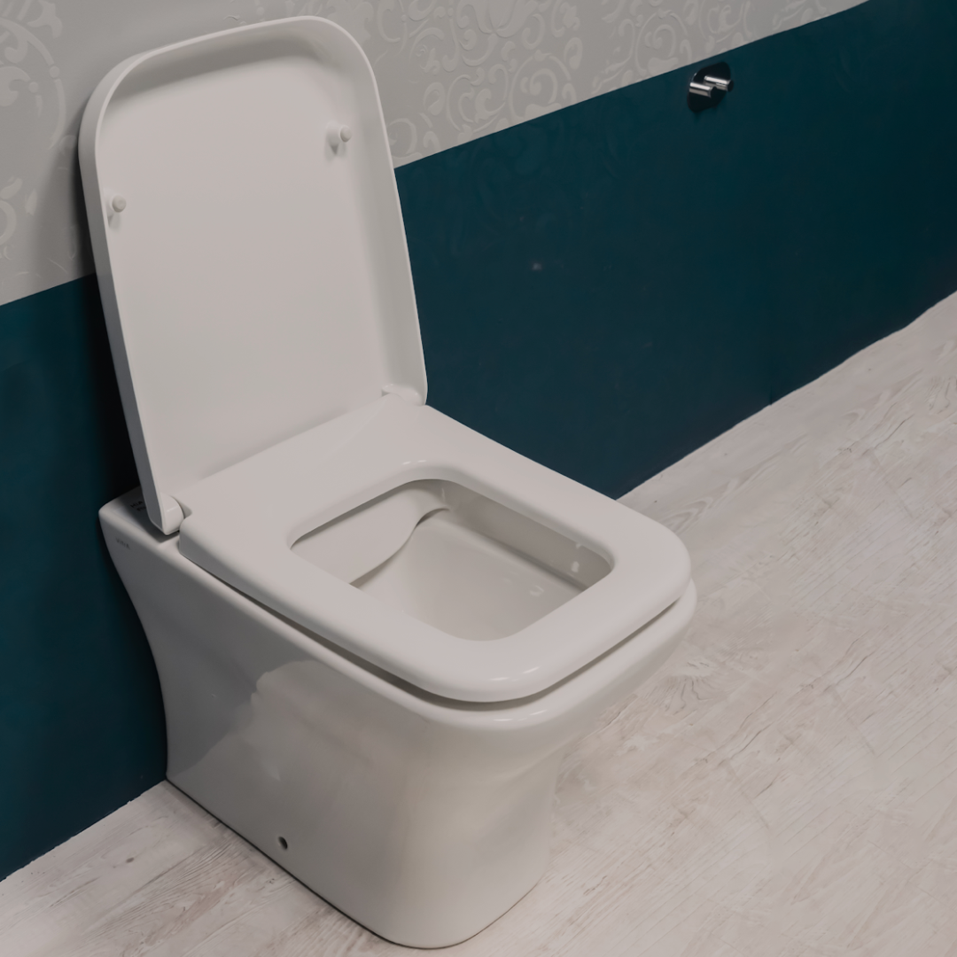 WC filo muro rimless 54 cm con sedile termoindurente Soft Close bianco Mia Square