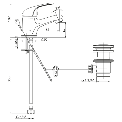 Miscelatore lavabo Naomi Piralla