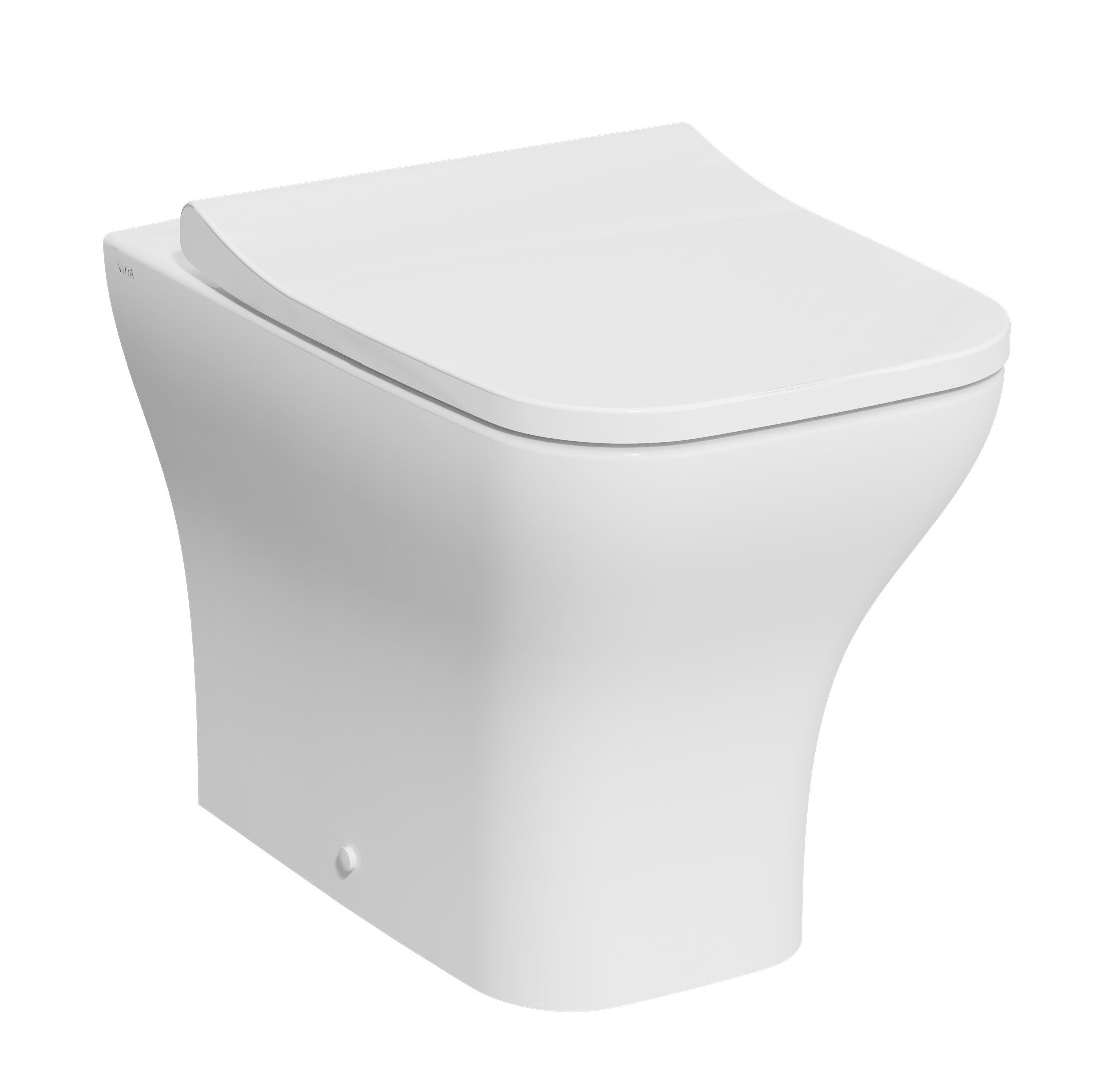 Coppia sanitari  filo muro (BTW)  in ceramica a terra bidet + WC scarico a terra con sedile soft close Mia Square