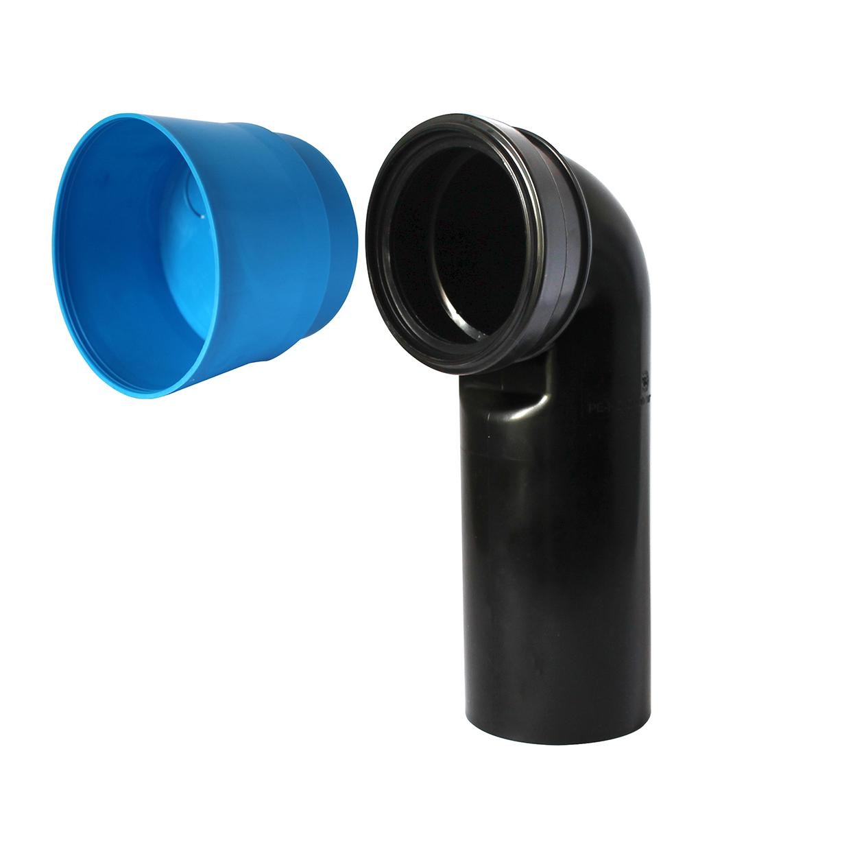 Curva 90° con tappo cantiere