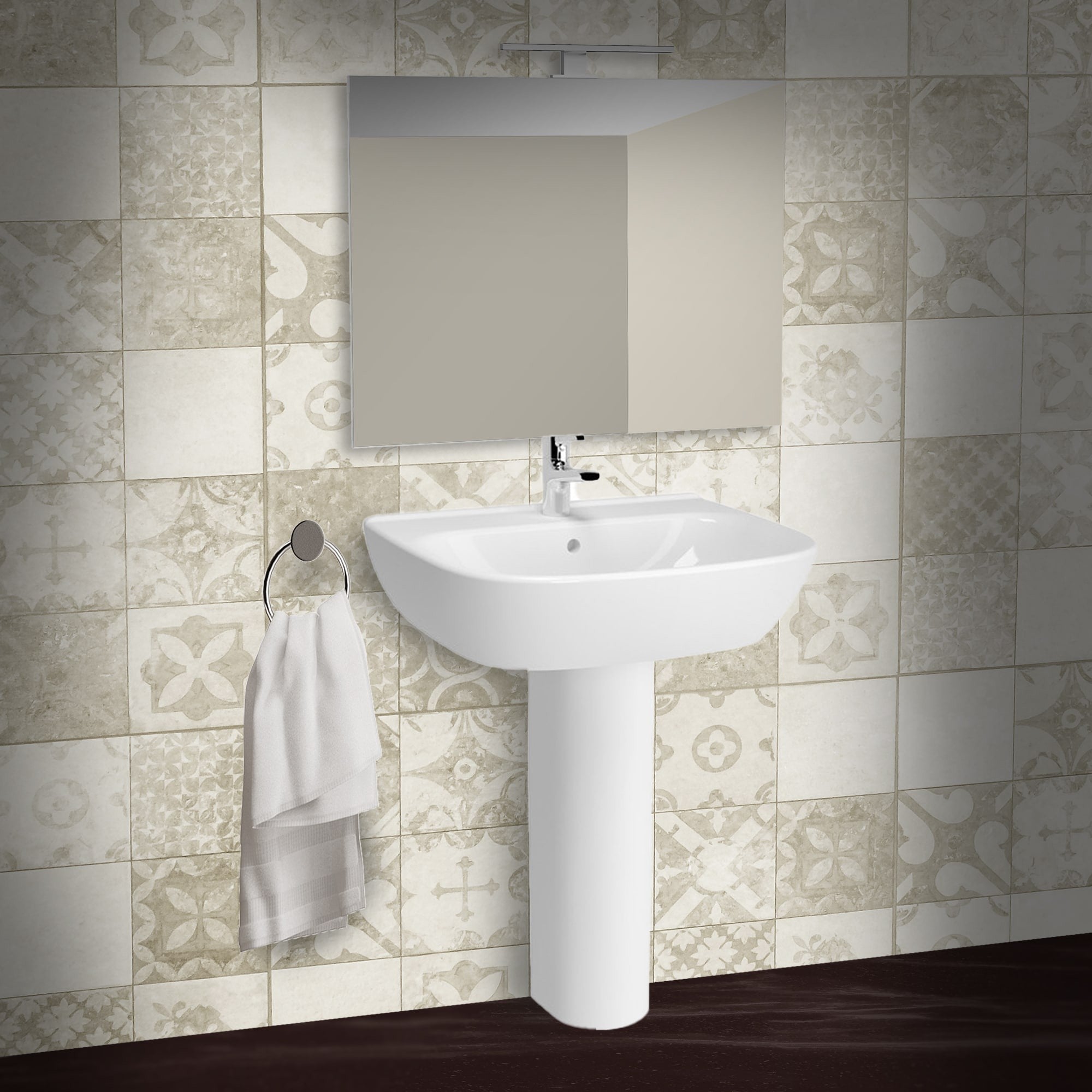 Lavabo Zentrum 65cm bianco con colonna