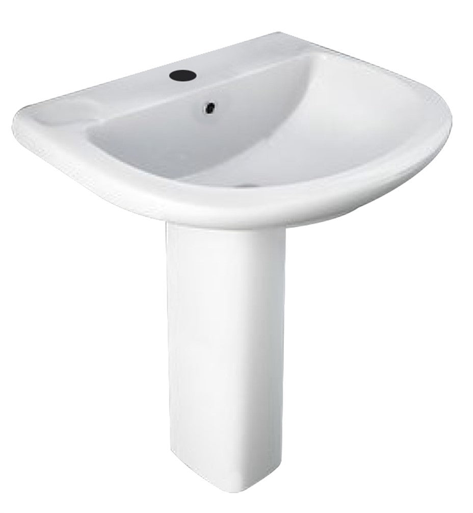 Lavabo monoforo Rak Orient bianco in ceramica 66x55 cm con colonna