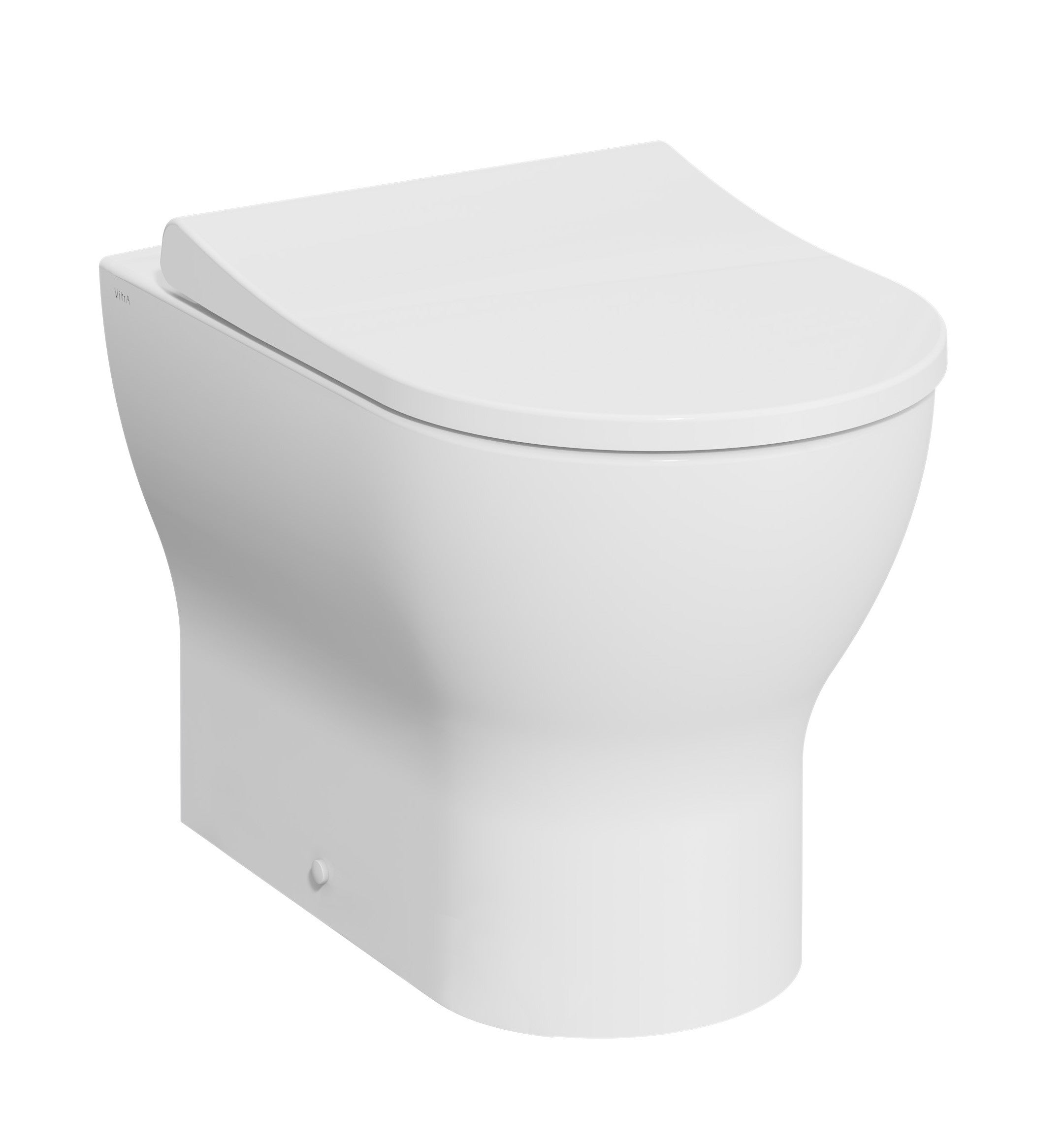 WC a pavimento filo muro rimless 54 cm con sedile termoindurente rallentato bianco Mia Round