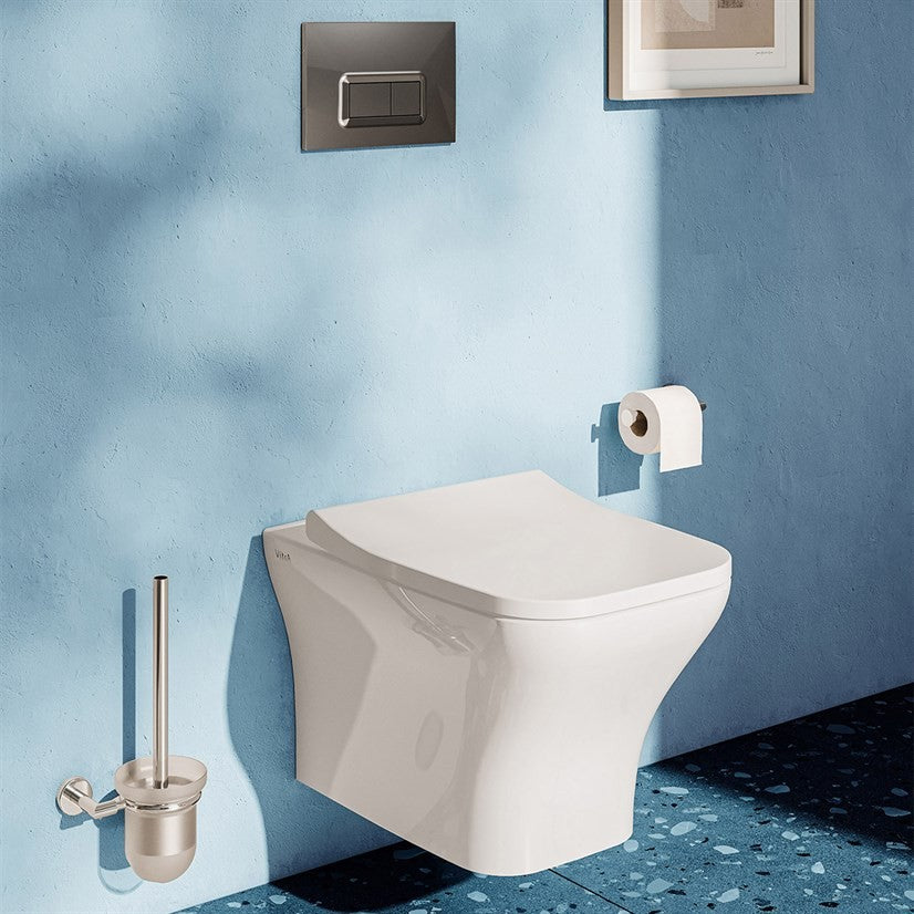 WC sospeso rimless 54 cm con sedile termoindurente rallentato bianco Mia Square