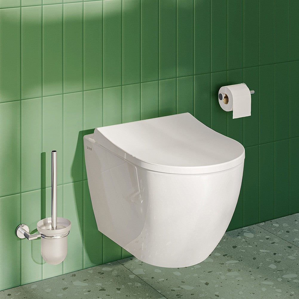 WC sospeso rimless 54 cm con sedile soft close bianco Mia Round